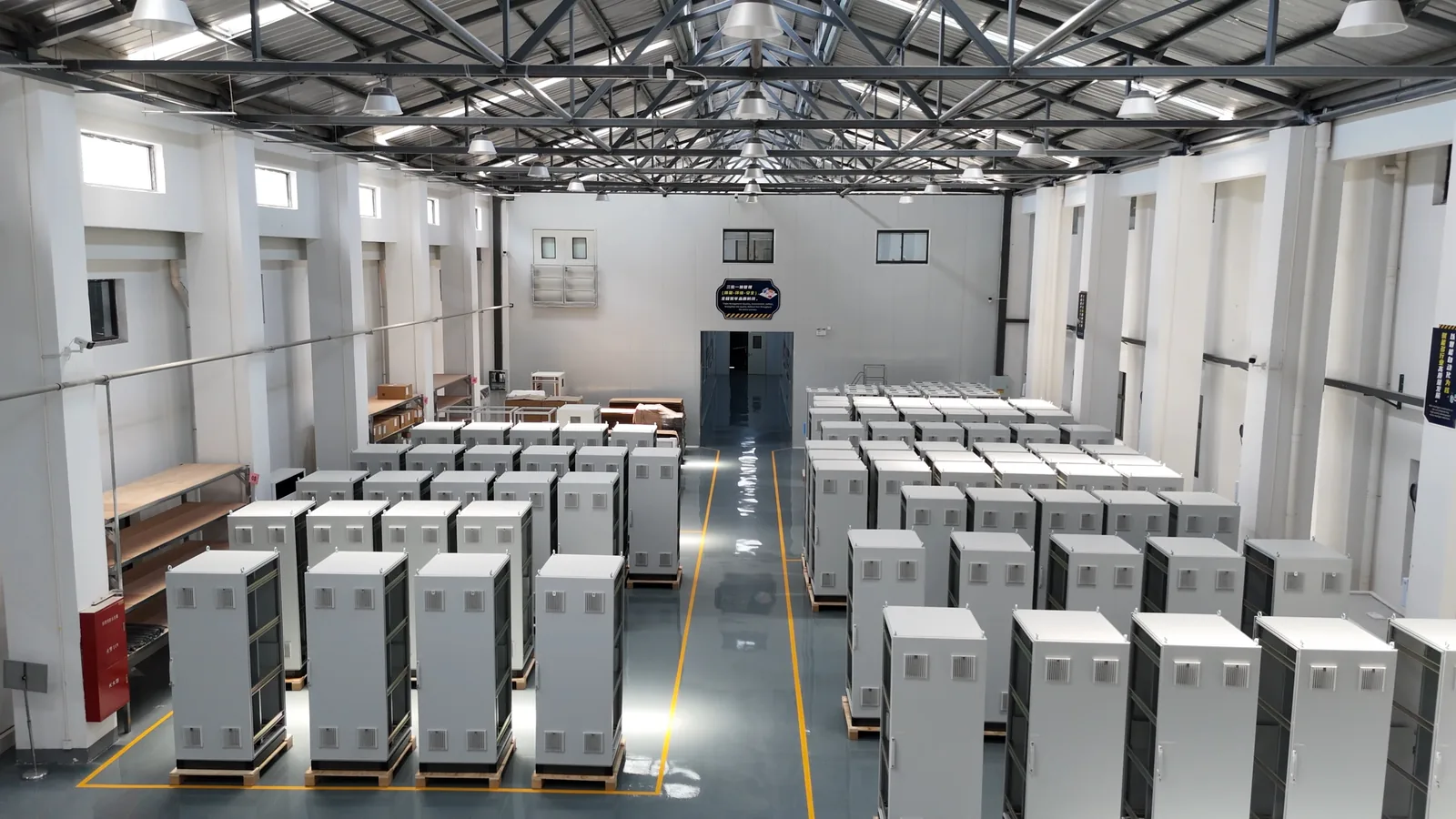 Control system cabinets assembled in the neoDrive integration workshop